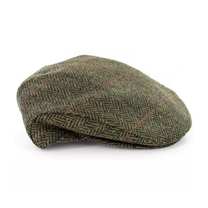 Trinity Flat Cap Green Red Herringbone Col: 27