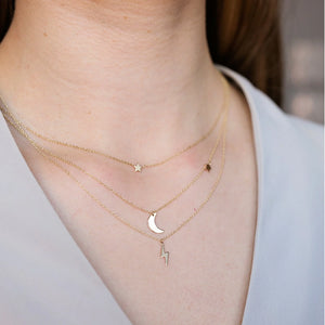 9kt Gold Lightning Bolt Pendant Necklace