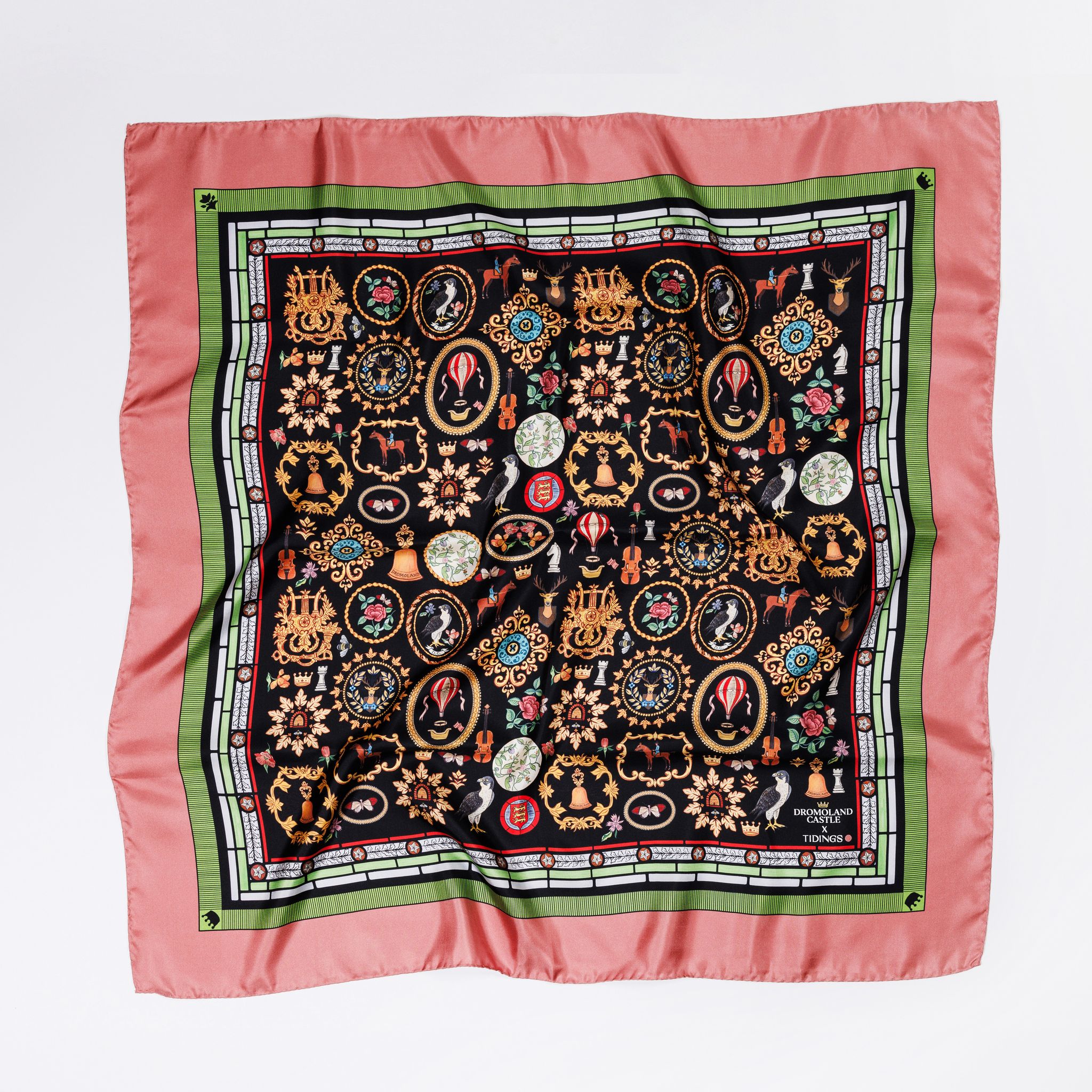 Dromoland Montage Twill /  Black and Dusky Pink