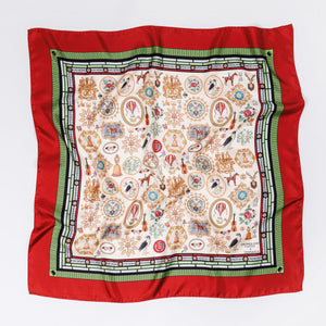 Dromoland Montage Twill / Ivory and Rich Red