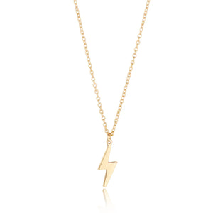 9kt Gold Lightning Bolt Pendant Necklace