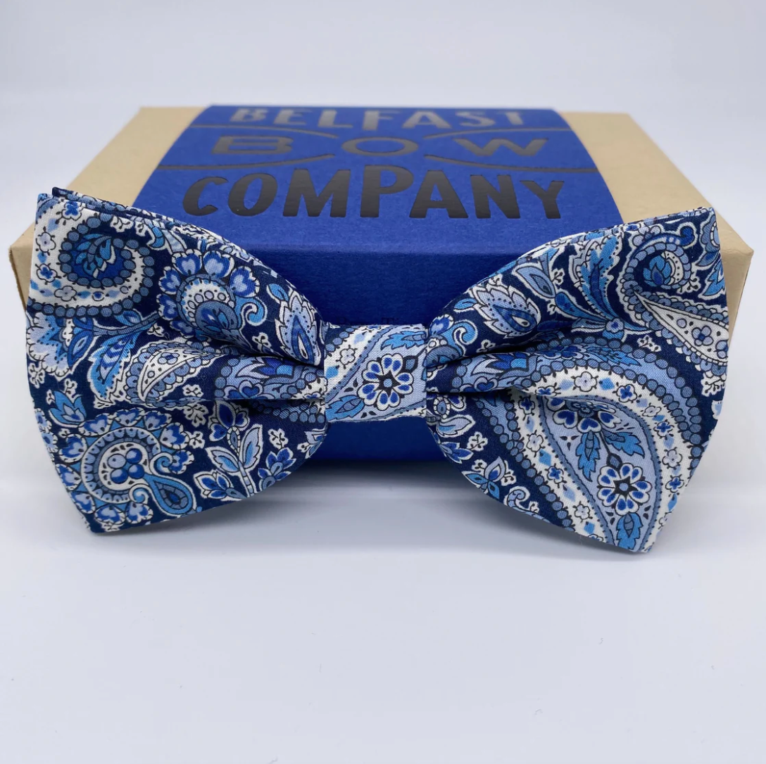 Liberty of London Bow Tie in Navy Paisley