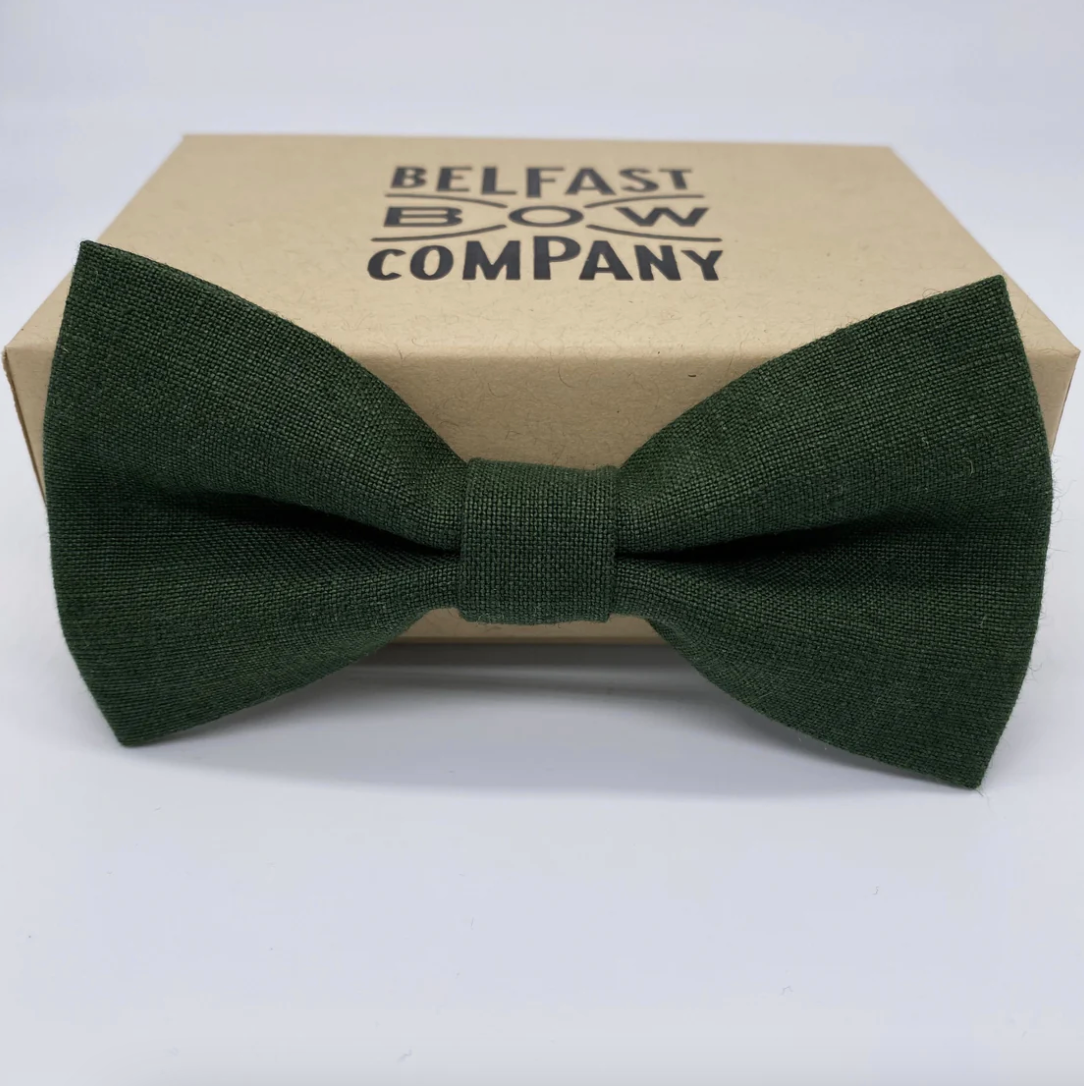 Brunswick Green Bow Tie in Irish Linen