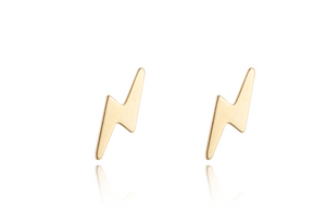 9kt Gold Lightning Bolt Stud Earrings