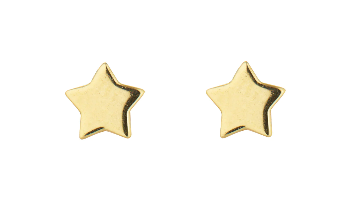 9kt Gold Star Stud Earrings