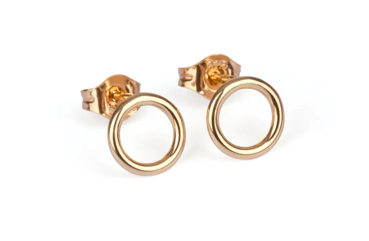 9kt Gold Circle Stud Earrings