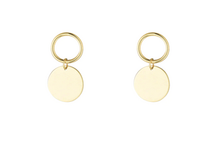 9kt Gold Disc & Circle Earrings