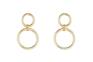9kt Gold Double Circle Post Earrings