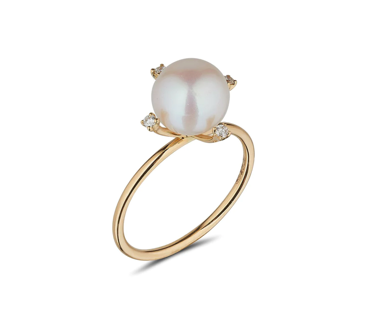 18kt Gold Pearl & Diamond Ring