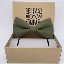 Olive Green Bow Tie in Irish Linen