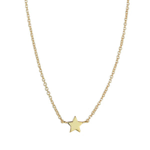 9kt Gold Single Star Pendant Necklace